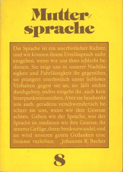 Muttersprache Klasse 8 (Schulbuch der DDR)