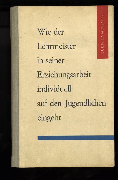 Wie der Lehrmeister in seiner Erziehungsarbeit individuell auf den Jugendlichen eingeht.